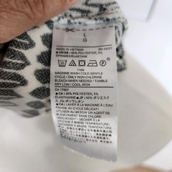 Banana Republic Factory Printed Knot Back Midi Dress Womens Large Black White - Picture 10 of 11